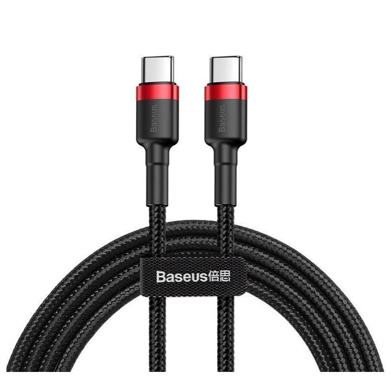 Baseus dátový kábel Cafule USB-C PD2.0 1m 60W (20V 3A) černo-červený