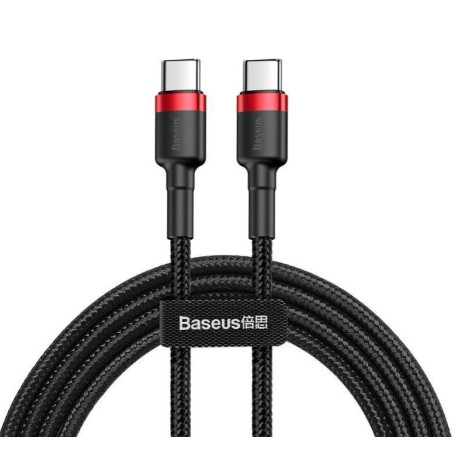 Baseus dátový kábel Cafule USB-C PD2.0 1m 60W (20V 3A) černo-červený