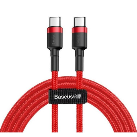 Baseus dátový kábel Cafule USB-C/USB-C PD2.0 2m 60W (20V 3A) červený