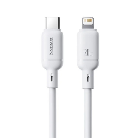 Baseus Rýchlonabíjací kábel Silky USB-C/Lightning 1m 20W biely
