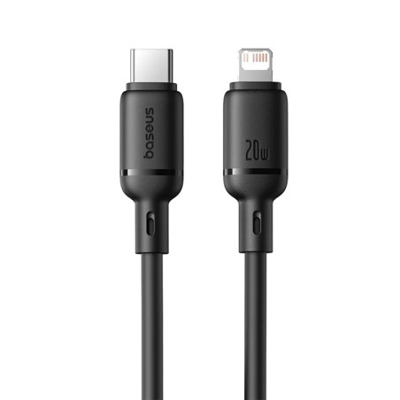 Baseus Rýchlonabíjací kábel Silky USB-C/Lightning 1m 20W černý