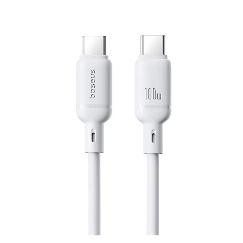 Baseus Rýchlonabíjací kábel Silky USB-C/USB-C 1m 100W biely