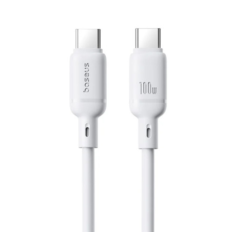 Baseus Rýchlonabíjací kábel Silky USB-C/USB-C 1m 100W biely