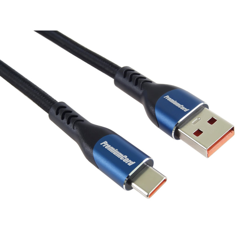 PremiumCord SuperFast 5A USB-C - USB-A 2.0, 1m