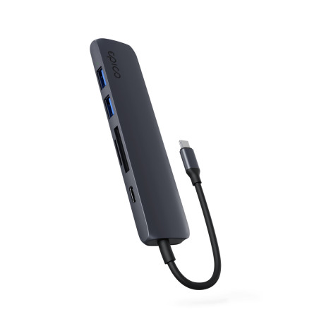 Epico 6v1 hliníkový USB-C 8K húb - inkoustová