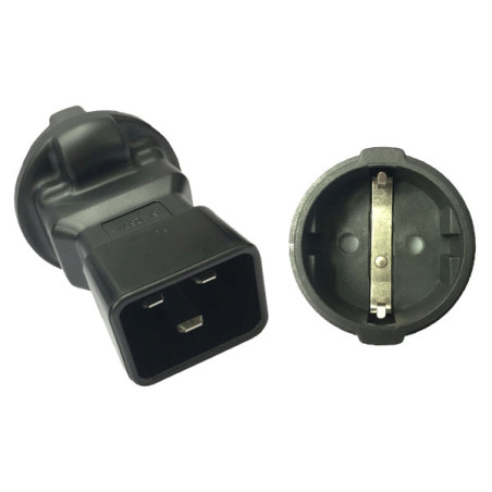PremiumCord Adaptér IEC C20 M - SCHUKO CEE 7/3 F