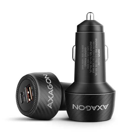 AXAGON PWC-PQ48 nabíjačka do auta 48W, USB-A + USB-C, PD3.0/PPS/QC4+/SFC/Apple