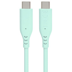 PremiumCord silikónový USB-C 60W, tyrkysový, 1.5m