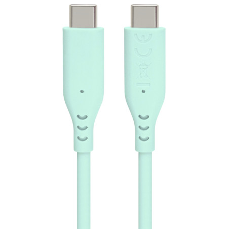 PremiumCord silikónový USB-C 60W, tyrkysový, 1.5m