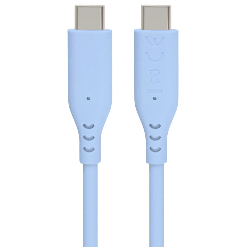 PremiumCord silikónový USB-C 60W, modrý, 1.5m