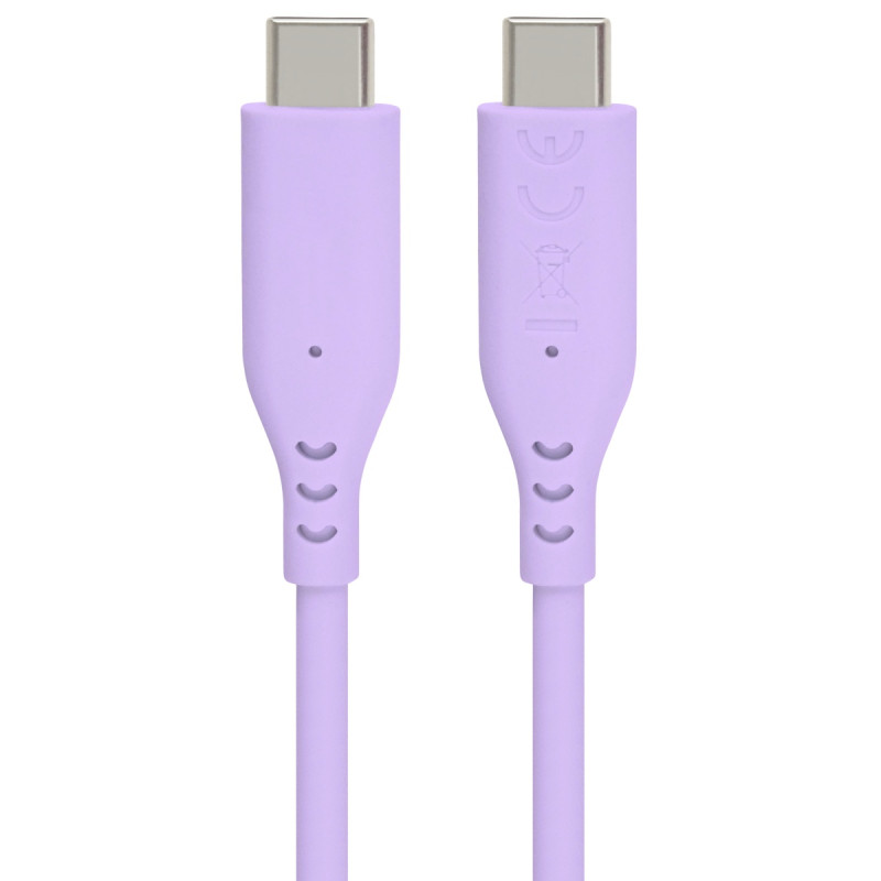 PremiumCord silikónový USB-C 60W, fialový, 1.5m