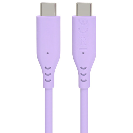 PremiumCord silikónový USB-C 60W, fialový, 1.5m