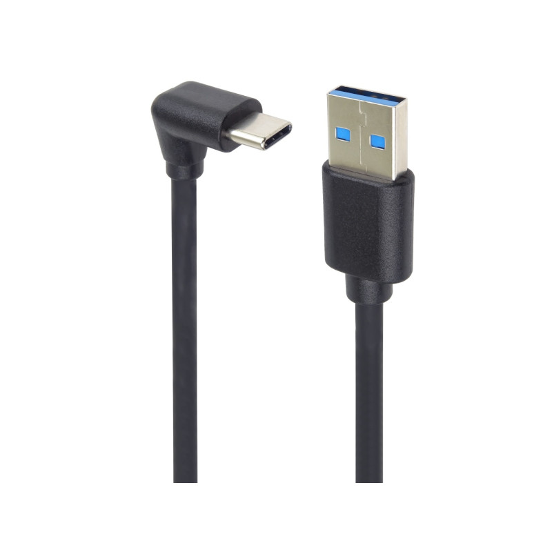 PremiumCord USB C-USB A, zahnutý, čierny, 1m