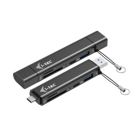 i-tec USB-C/USB-A Dongle SD/microSD karta reader + 2x USB port (1x USB-A, 1x USB-C)