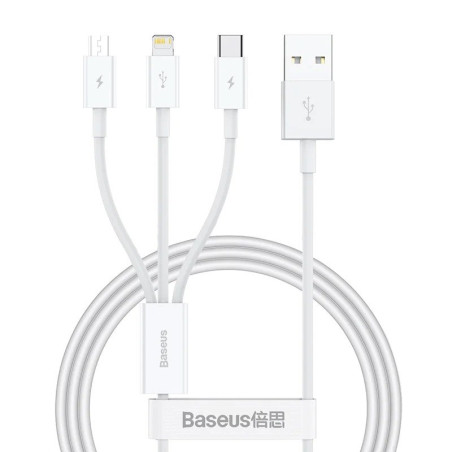 Baseus Superior Series Fast Charging Dátový Kábel USB-A - USB-C/microUSB/Lightning 3.5A 1m Stellar W