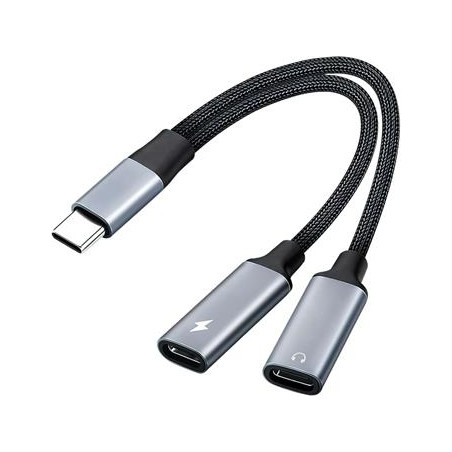 PremiumCord redukcia USB-C 2v1 pre audio a nabíjanie