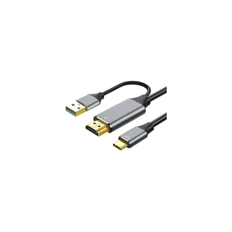 PremiumCord HDMI2.0 na USB-C kábel pre monitory,2m