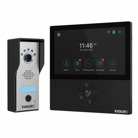EVOLVEO DoorPhone AHD7, Sada domáceho WiFi videotelefónu s ovládaním brány alebo dverí, čierny monitor