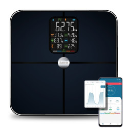 Salente BodyFit, múdra osobná diagnostická fitness váha, Bluetooth, čierna