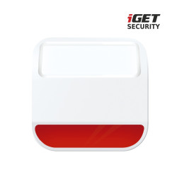 iGET SECURITY MP11 - vonkajšia siréna napájaná batériou alebo adaptérom, pre alarm M6-4G, bat. v balení