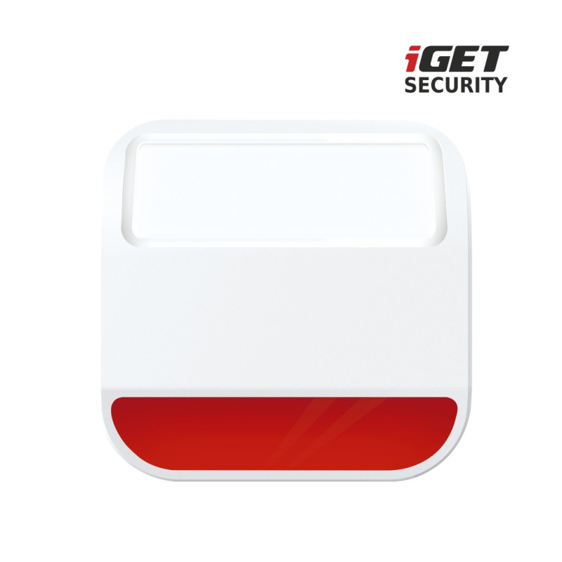 iGET SECURITY MP11 - vonkajšia siréna napájaná batériou alebo adaptérom, pre alarm M6-4G, bat. v balení