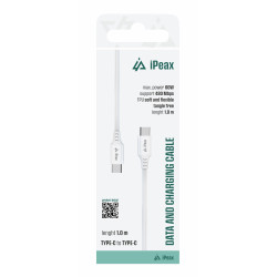 TPU KÁBEL USB-C / USB-C 1M, USB 2.0 BIELÝ