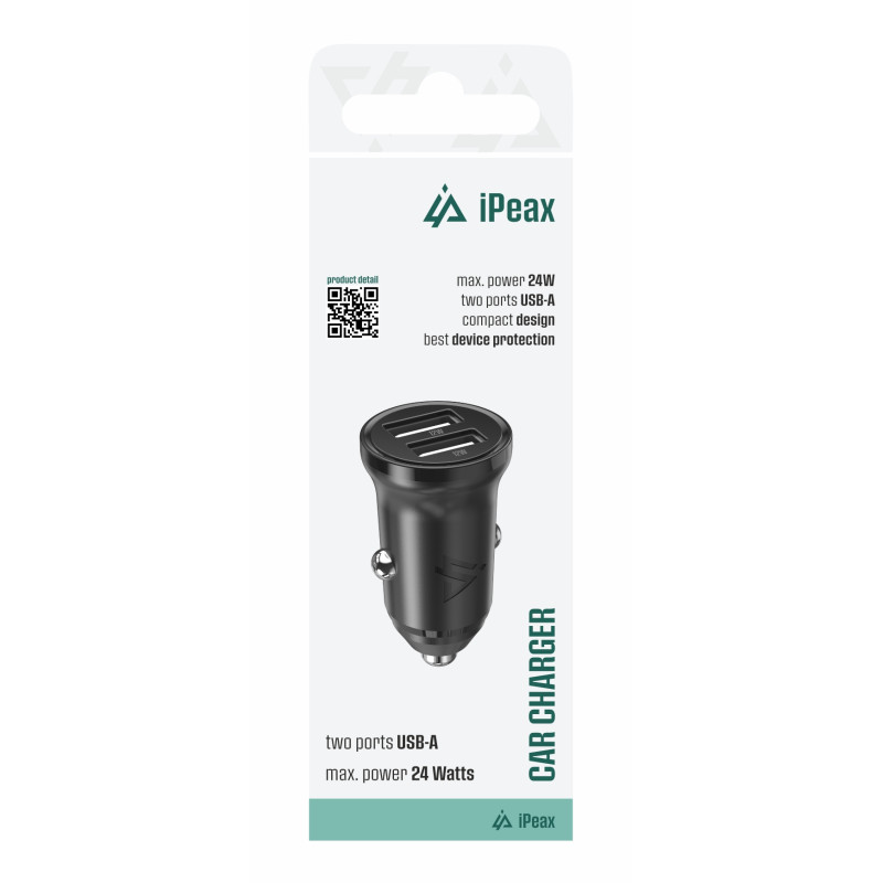 AUTONABÍJAČKA CL-02, 4,8 A, 2x USB-A ČIERNA