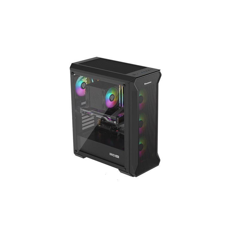 Počítačová skriňa Genesis IRID 505 ARGB V2/Midi Tower/Transpar./Čierna