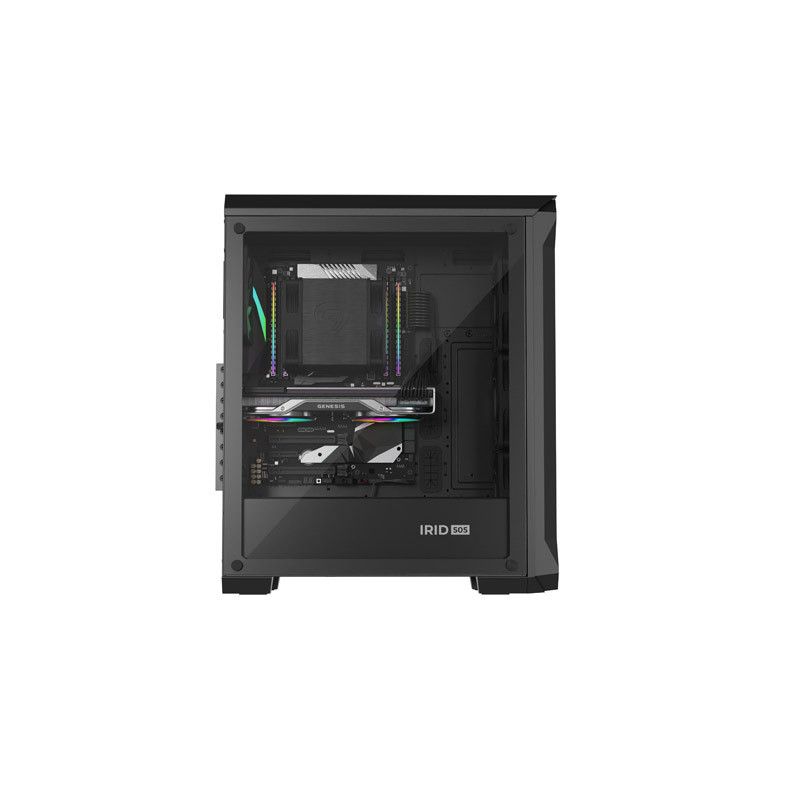 Počítačová skriňa Genesis IRID 505 ARGB V2/Midi Tower/Transpar./Čierna