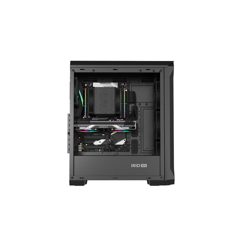 Počítačová skriňa Genesis IRID 505 ARGB V2/Midi Tower/Transpar./Čierna