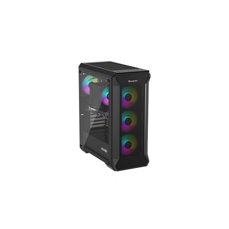 Počítačová skriňa Genesis IRID 505 ARGB V2/Midi Tower/Transpar./Čierna