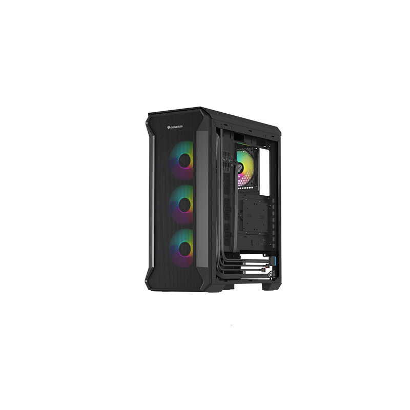 Počítačová skriňa Genesis IRID 505 ARGB V2/Midi Tower/Transpar./Čierna