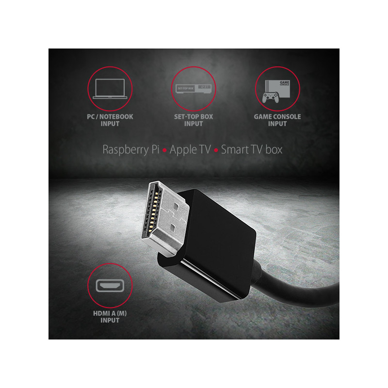AXAGON RVH-VGAN, HDMI - VGA redukcia/adapter, FullHD, audio výstup, micro USB napr. konektor