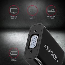 AXAGON RVH-VGAN, HDMI - VGA redukcia/adapter, FullHD, audio výstup, micro USB napr. konektor