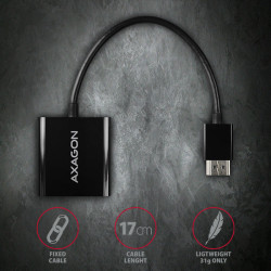 AXAGON RVH-VGAN, HDMI - VGA redukcia/adapter, FullHD, audio výstup, micro USB napr. konektor