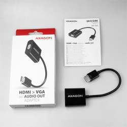 AXAGON RVH-VGAN, HDMI - VGA redukcia/adapter, FullHD, audio výstup, micro USB napr. konektor