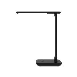 FELLOWES - Platinet PDL6731B stolná LED lampa 5W stmievateľná, integrovaná batéria 6000mAh, USB port, čierna