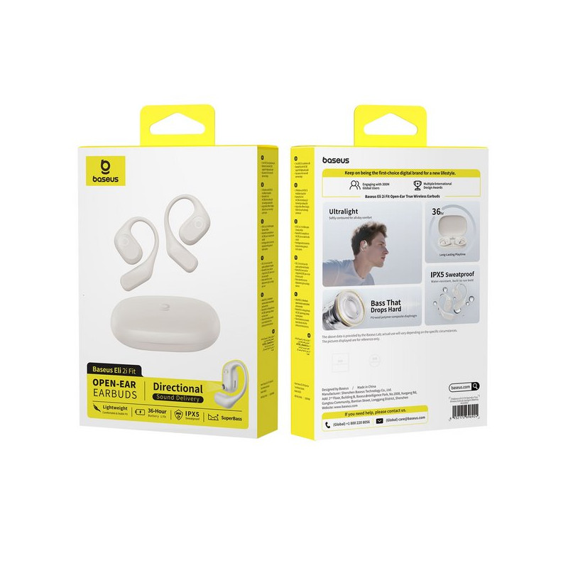 NONAME - Baseus Eli 2i Fit Bezdrôtové Slúchadlá Starlight Off-White