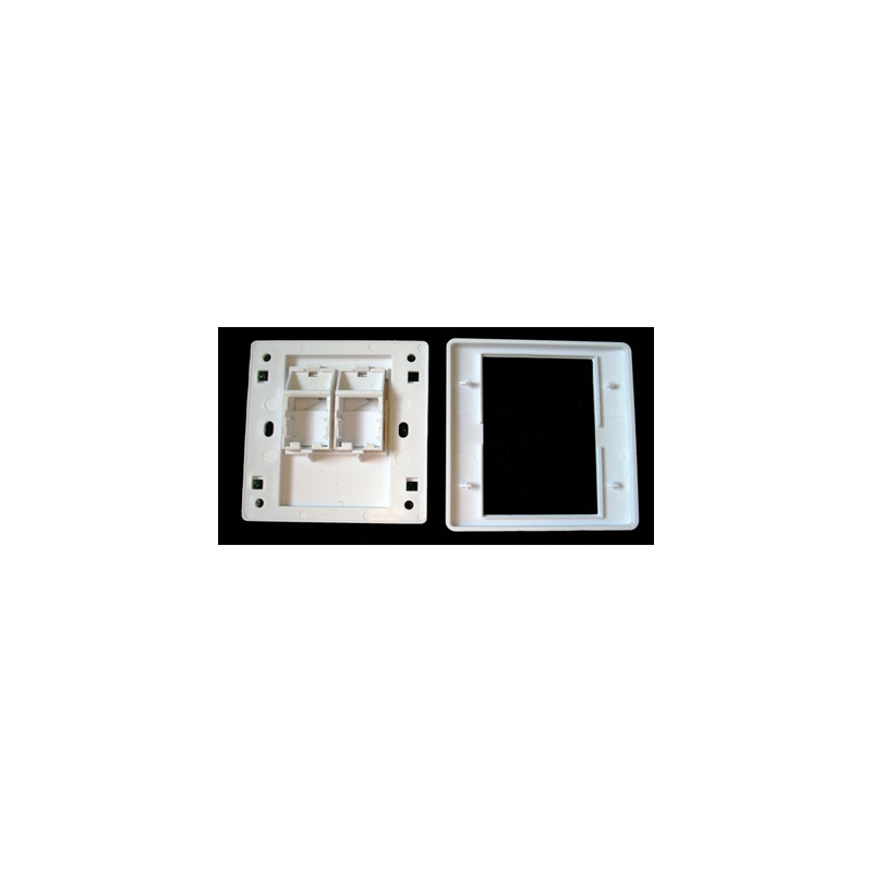 DATACOM - WALL plate SA s rámčekom pre 2keystone (80 x 80)