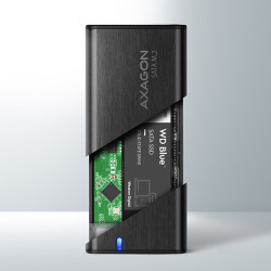 AXAGON EEM2-SBC, USB-C 3.2 Gen 2 - M.2 SATA SSD kovový RAW box, bezšroubový