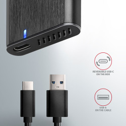 AXAGON EEM2-SBC, USB-C 3.2 Gen 2 - M.2 SATA SSD kovový RAW box, bezšroubový
