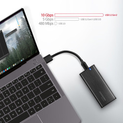 AXAGON EEM2-SBC, USB-C 3.2 Gen 2 - M.2 SATA SSD kovový RAW box, bezšroubový