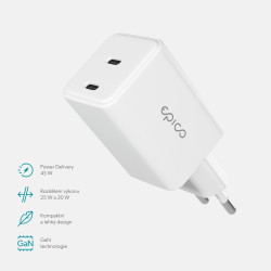 Epico UltraBoost GaN 45W sieťový adaptér EA45 - biela