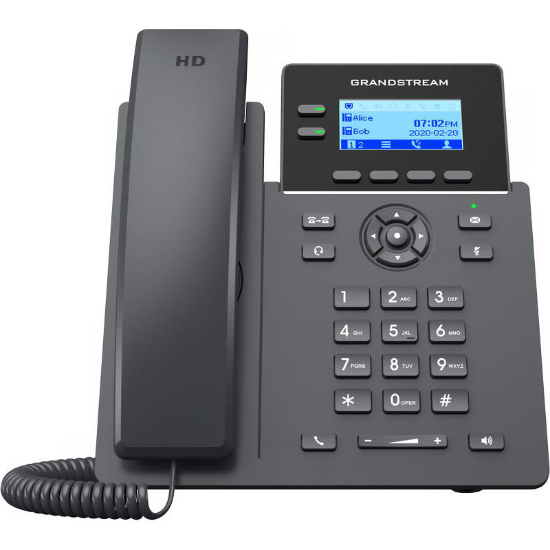 Grandstream GRP2602 SIP telefón, 2,21'' LCD podsv. displej, 4 SIP účty,2x100Mbit port