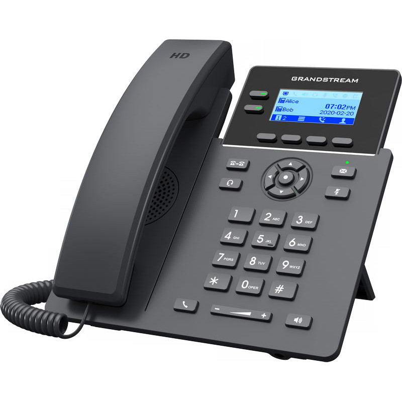 Grandstream GRP2602 SIP telefón, 2,21'' LCD podsv. displej, 4 SIP účty,2x100Mbit port