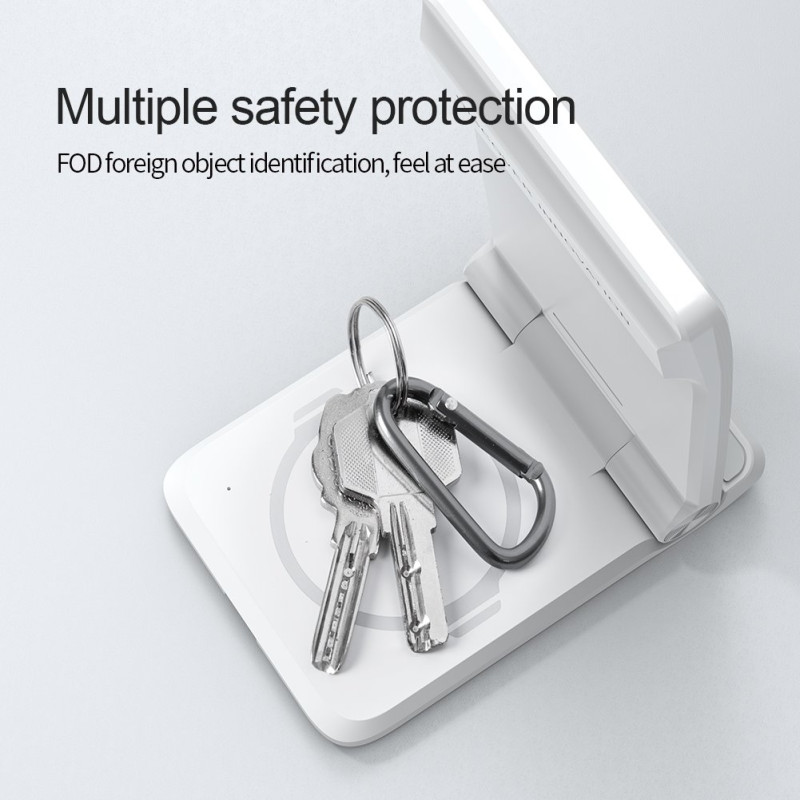 Nillkin PowerTrio 3v1 Bezdrôtová Nabíjačka MagSafe pre Samsung Watch White