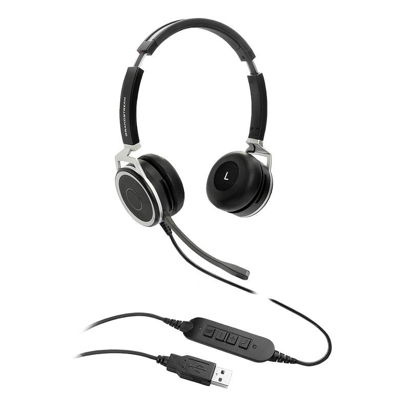 Grandstream GUV3005/Stereo/USB/Drôt/Čierna-strieborná
