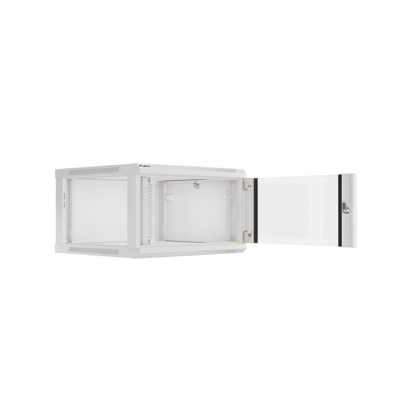 LANBERG 19'' RACKOVÁ SKRIŇA PRO MONTÁŽ NA STENU 6U/600X600 (FLAT PACK) S PROSKLENÝMI DVERAMI ŠEDÁ V2