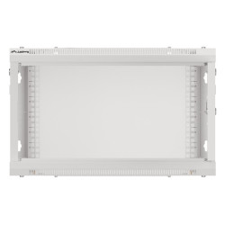 LANBERG 19'' RACKOVÁ SKRIŇA PRO MONTÁŽ NA STENU 6U/600X600 (FLAT PACK) S PROSKLENÝMI DVERAMI ŠEDÁ V2