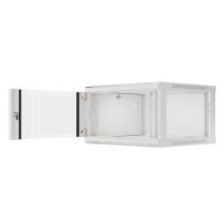 LANBERG 19'' RACKOVÁ SKRIŇA PRO MONTÁŽ NA STENU 6U/600X600 (FLAT PACK) S PROSKLENÝMI DVERAMI ŠEDÁ V2